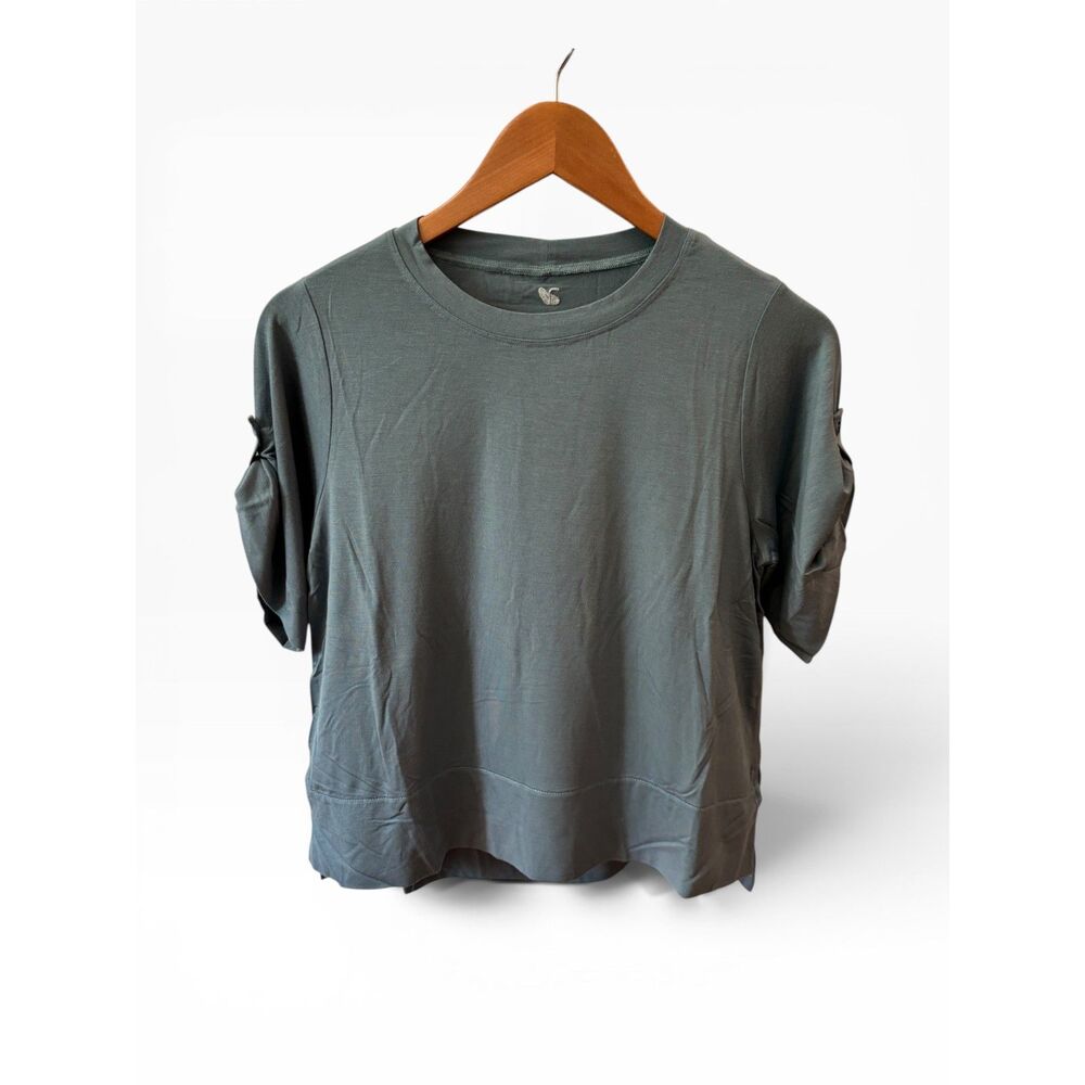 ADAY Quintessential Tee XS Slate Grey Modal Cuffed Sleeve